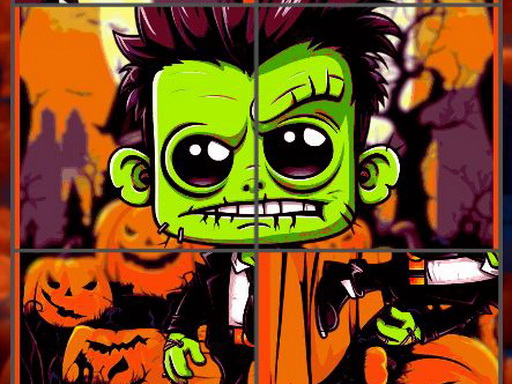 Franky &amp; Vampire Halloween Puzzle img